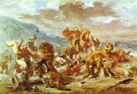 Lion Hunt (1854) by Eugene Delacroix – Artchive
