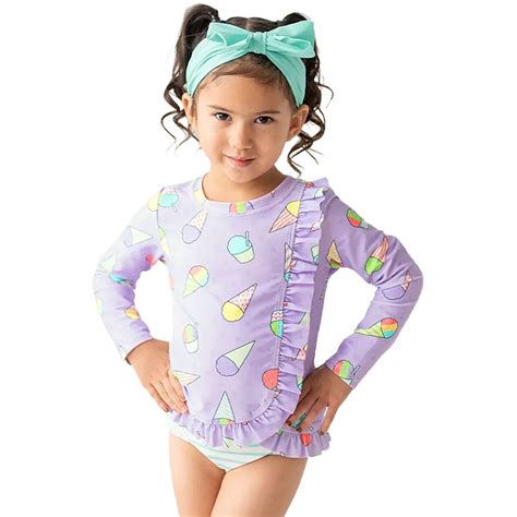 RuffleButts Long-Sleeve Rash Guard: Stylish 2-Piece