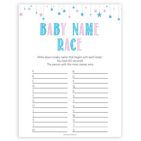 Free Printable Gender Reveal Party Games