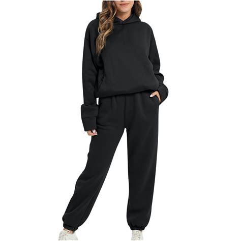 Summerknow's 2 Piece Fleece Sherpa Lined Sweatsuit Outfit for Women ...