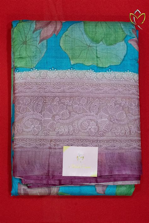 Pure Handloom Tussar - Ananda Blue – Moksha Couture