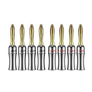 Buy 24K Gold Plated UST Speaker Banana Connector Screws Locking Banana ...