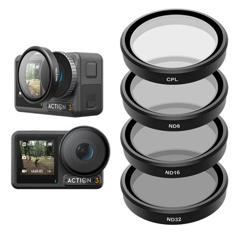 Buy TELESIN Lens Filter Set for DJI Action 5/4/ 3 Camera Accessories, 4 ...