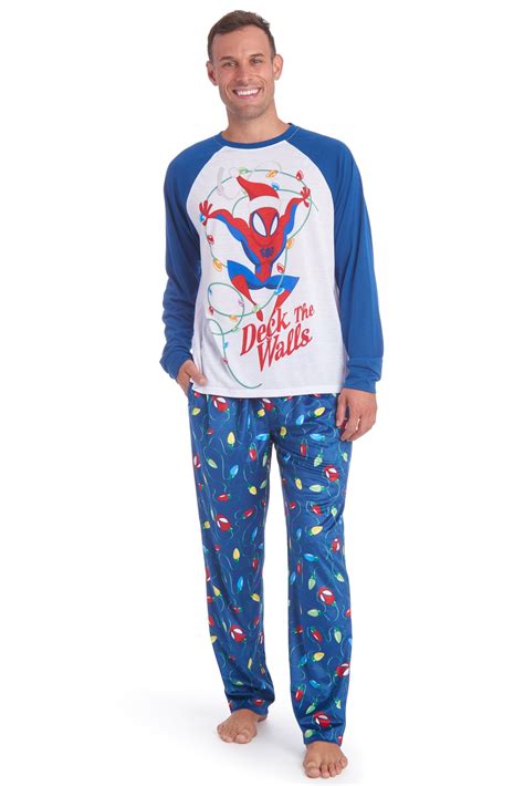 Marvel Spider-Man Christmas Pajama Shirt and Pants Sleep Set Adult ...
