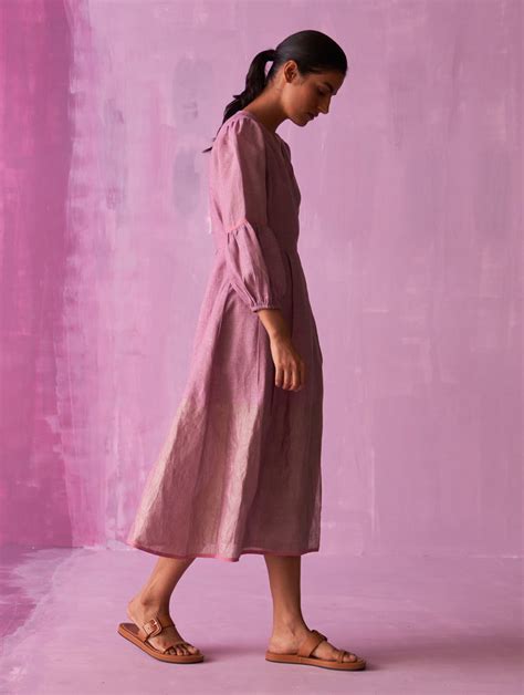 Zaina Metallic Wrap Dress - Lavender – Manan