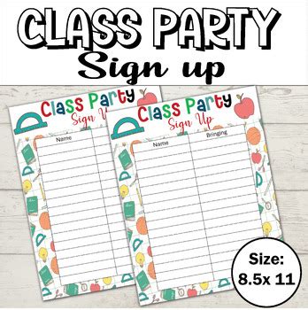 Class President Sign Up Sheet 的图像结果