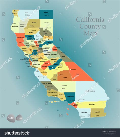 California County Map Vector Illustration Stock Vector 161740418 - Shutterstock