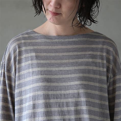 【30%OFF】(12106034) Vlas Blomme (ヴラスブラム) / Smoky Color Linen 天竺ボーダー バスク ...