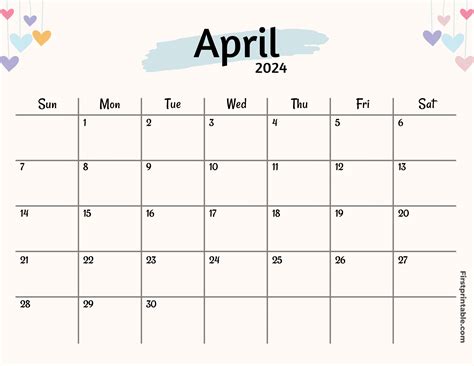 Free Printable, Editable & Fillable April Calendars 2024 with holidays ...