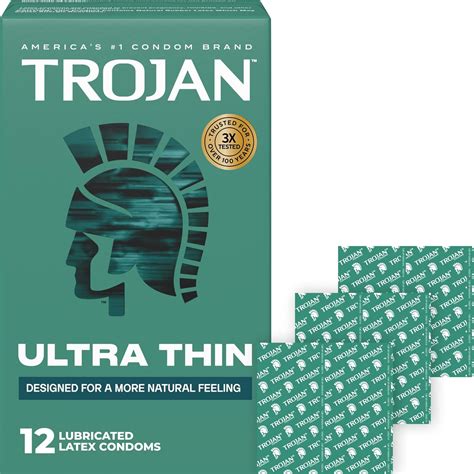 TROJAN Ultra Thin Premium Lubricated Condoms, 12 Count - Vitaminer Shop