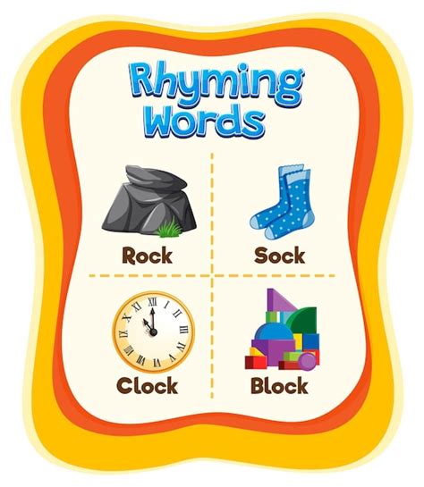 Free Vector | Rhyming Words Educational Poster