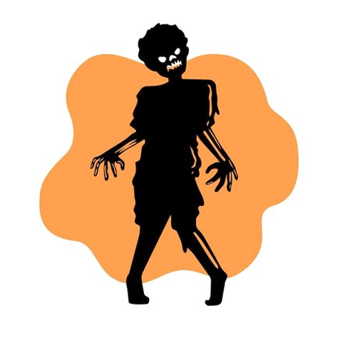 Hand getekende zombie silhouet illustratie | Gratis Vector
