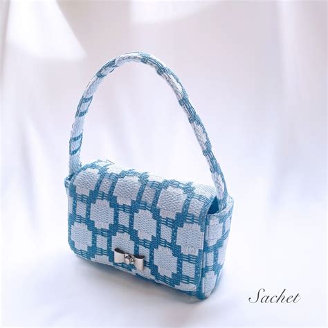 Sachet Tweed Rectangle / Blue Geometry | sachetshop
