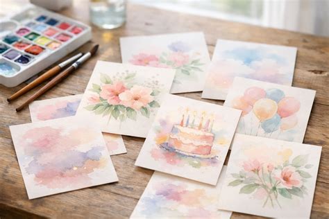 10 Stunning Watercolor Birthday Card Ideas