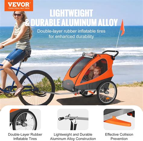 VEVOR Bike Trailer for Toddlers, Kids, 2 Seat, India | Ubuy