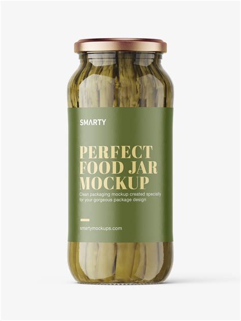 Asparagus Jar Mockup Psd
