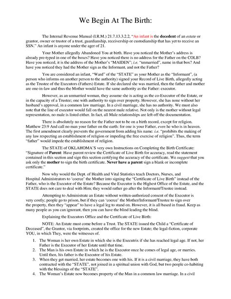 24 Birth estate, Cestui Que - We Begin At The Birth: The Internal ...