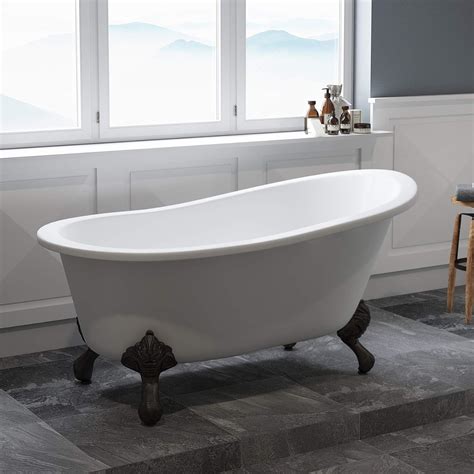 The Tub Connection Chariton, 61-inch Cast Iron Freestanding Bathtub ...