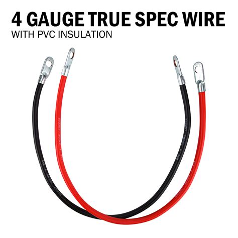 Copper Inverter Cables 5 AWG Battery Cables With Alligator Clamps | 4ft ...