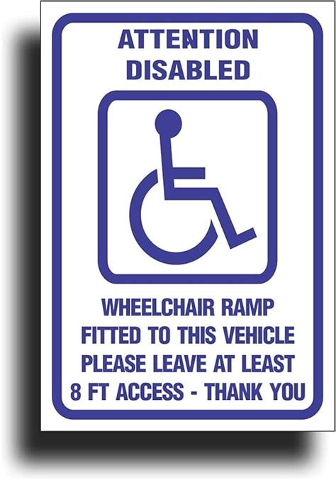 Handicap Decal Sticker For Wheelchair Disabled Ramp 8 Ft Clearance ...