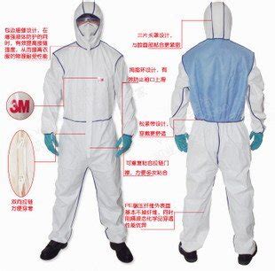 Nuclear Radiation Protection Coveralls Suit with Respirator, Gloves and ...
