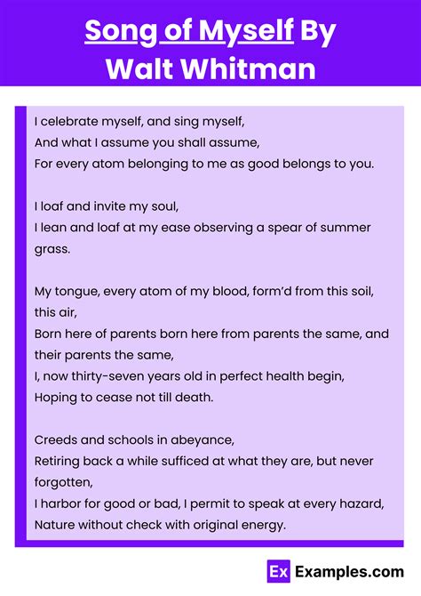Walt Whitman Song Of Myself