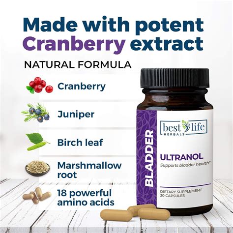 Ultranol - Cranberry Supplement for Bladder Health, Overactive Bladder Control, Incontinence - 2 ...