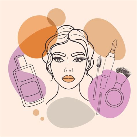 A drawing of a woman with cosmetics and cosmetics | Premium AI ...