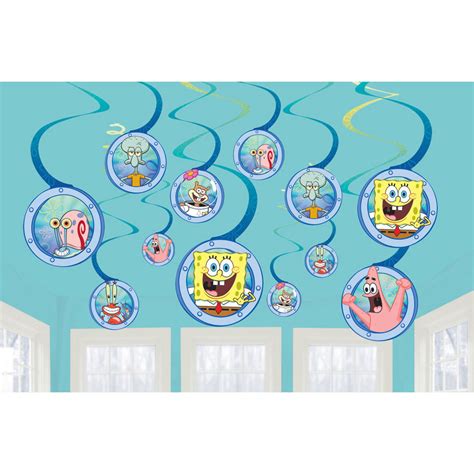 12 SpongeBob Spiral Streamers | Party365.com