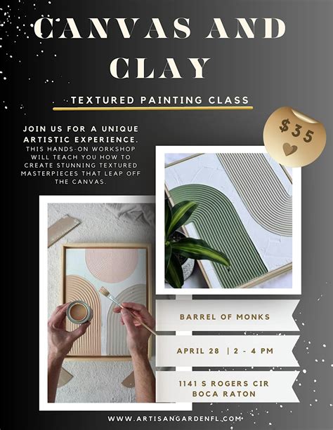 Canvas & Clay textured painting class, Barrel of Monks Brewing, South ...