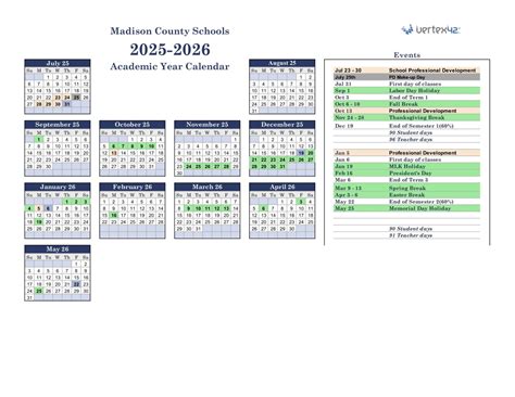 Madison County Schools Calendar 25-26 Revised [pdf] - EduCounty
