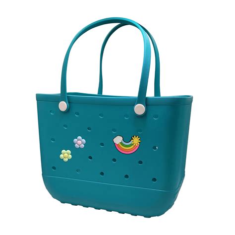 Rubber Beach Bag Waterproof Washable Tip-Proof Durable Tote Bag for ...