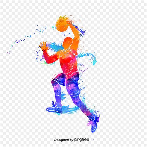 Free Basketball Player Silhouette PNG Transparent, Creative And Colorful Silhouettes Of ... - silhouette of basketball player