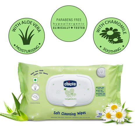 Chicco Baby Moments Soft Cleansing Baby Wipes, 144 Count (2 x 72 Wipes ...
