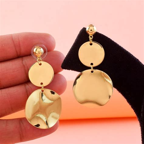 Gorgeous Gold Color Anti Tarnish Earrings Designed with Premium Artist ...