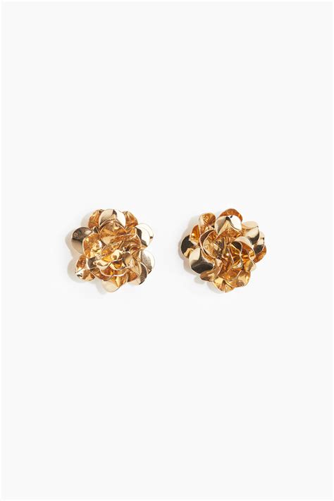 Flower-shaped earrings - Gold-coloured - Ladies | H&M IN
