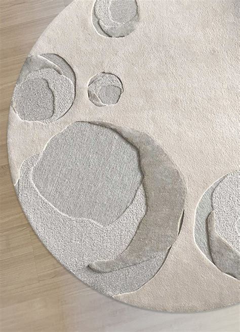 Pebble Effect Wool & Silk Carpet | Round Carpet Living Room Carpet ...