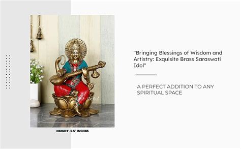 Buy CraftVatika Saraswati Idol Sitting on Lotus Brass Showpiece Statue ...