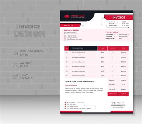 Vector corporate creative and minimalist business billing invoice ...