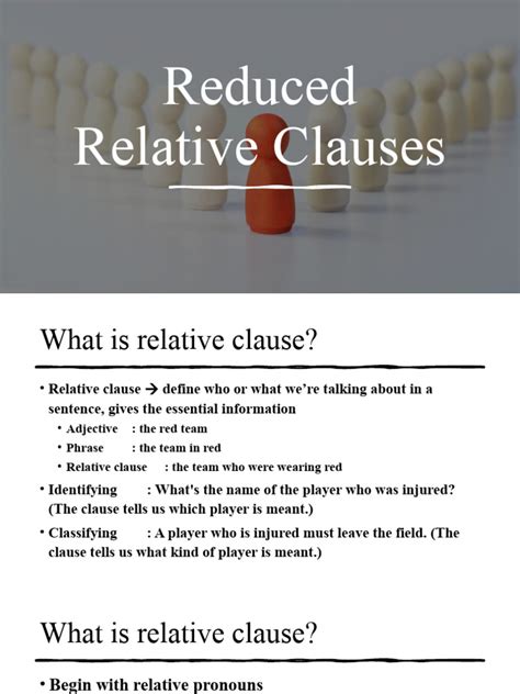 Image result for Reducec Relative Participle Clauses