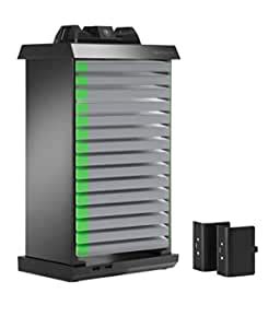 Snakebyte XBOX One Charge Tower Pro - Games Tower for 15 Games, Charger ...