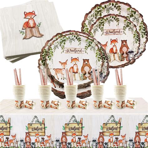 Buy Woodland Baby Shower Decorations Birthday Party Supplies , Forest ...