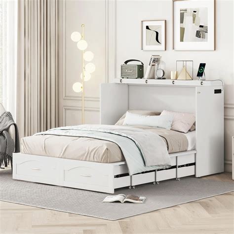 Amazon.com: RORIGAT Full Murphy Bed Cabinet,Wall Murphy Bed with a Set ...