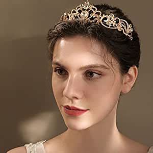 Salliy Baroque Wedding Crown Green Crystal Bride Tiara Bridal ...