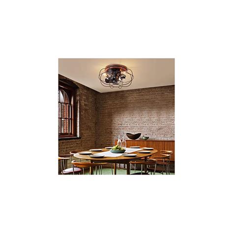 Buy 18'' Bladeless Ceiling Fan with Lights, Metal Cage Low Profile ...