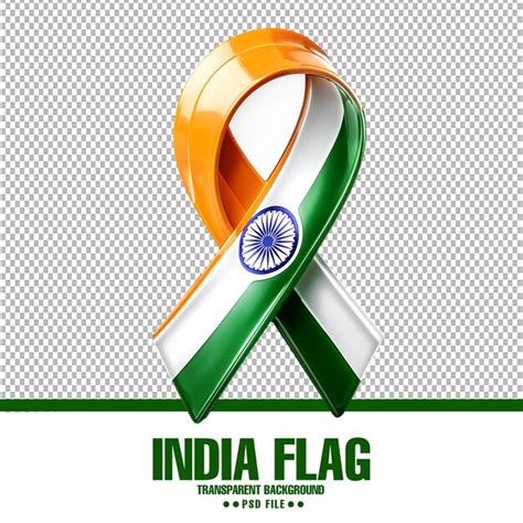 Stylish india flag ribbon design transparent psd for professional use ...
