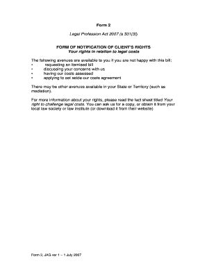 Fillable Online justice qld gov Notification of client rights - form 2 ...