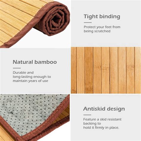 Bamboo Wood Floor Mat Rug Carpet Home Bathroom Livingroom Indoors ...