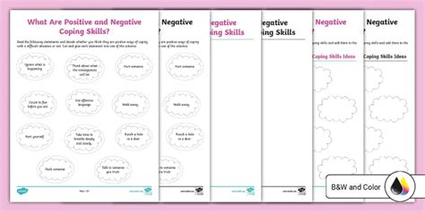 What Are Positive and Negative Coping Skills? Activity