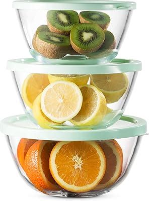 TableConcept Concept Mixing Bowls with Lids, Glass Nesting Bowls, India ...